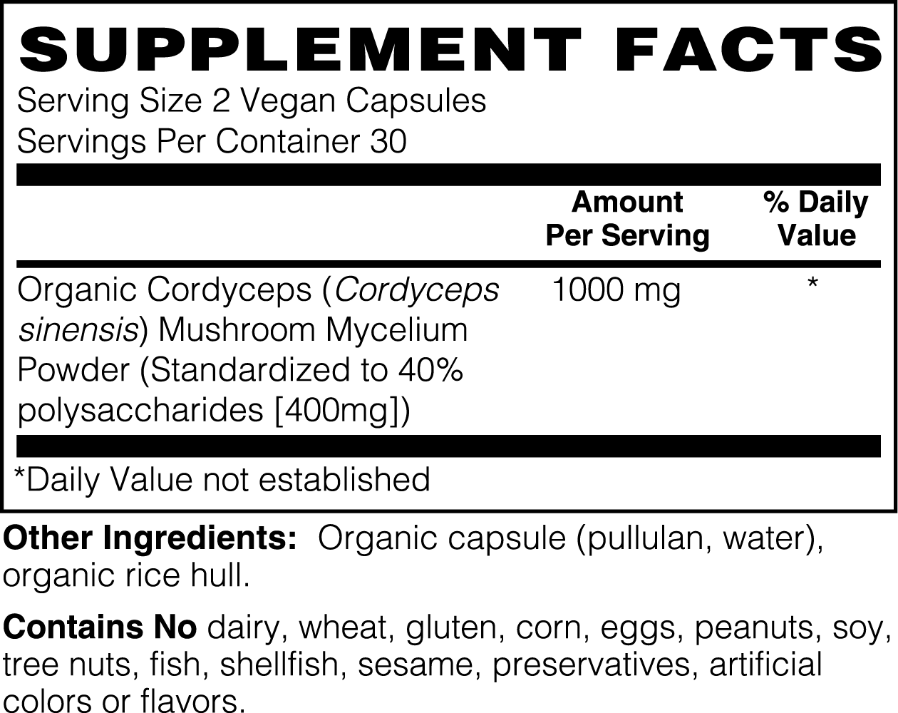 VitaManLife Cordyceps Mushrooms